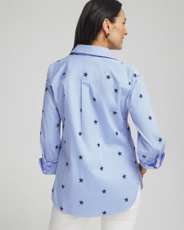 No Iron Stretch Stars & Stripes Shirt - image 3